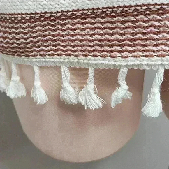 Alya Boho Striped Knit Tank w/ Tassels White/Orange Women's Size Medium‎ - Picture 5 of 8